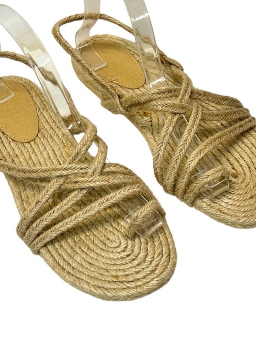 Truffle Collection Rope Toe Loop Flat Sandals Color Natural - Size 7